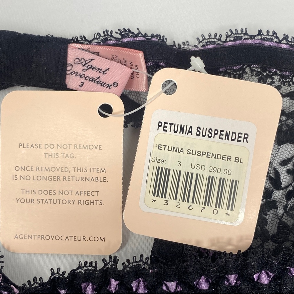 Agent Provocateur Petunia Black Multi Suspender NWT $290 - Picture 10 of 13